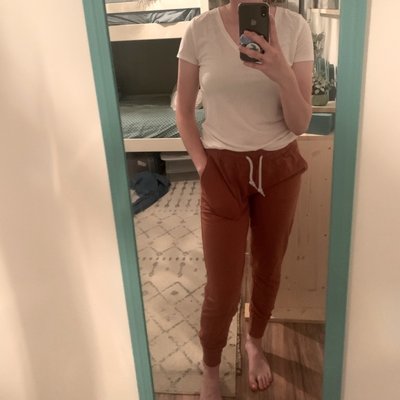 Women's Rust Drawstring Joggers - Picture 2 of 8